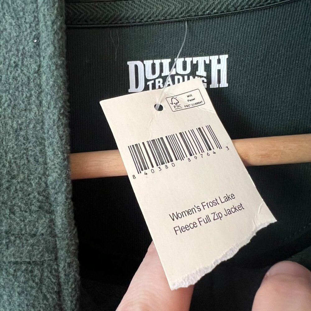 NWT Duluth Trading Co Frost Lake Fleece Full Zip Jacket Green Women's Size XL - Picture 6 of 10
